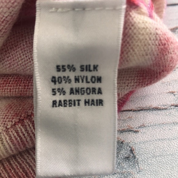 Chaus Silk Angora Rabbit Hair Blend Rose Cardigan NWT Medium - Picture 10 of 11